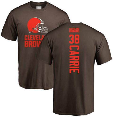 Men Cleveland Browns T J Carrie Brown Jersey #38 NFL Football Backer T Shirt->cleveland browns->NFL Jersey